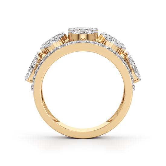 Regal Grid Diamond Statement Ring