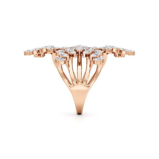Whispering Leaves Diamond Statement Ring