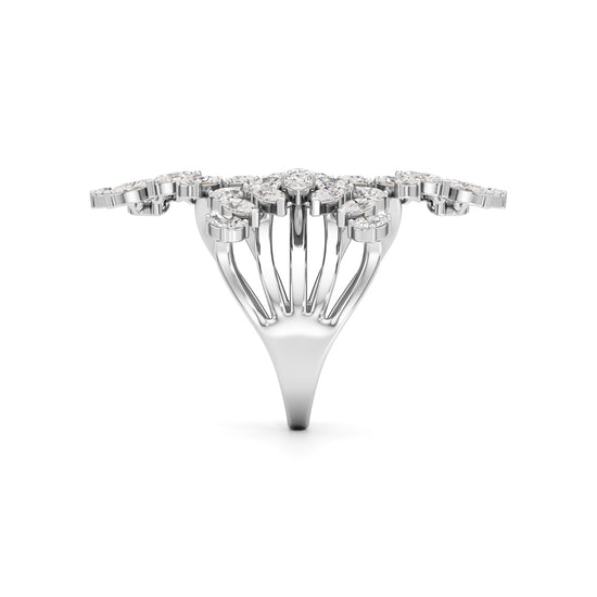 Whispering Leaves Diamond Statement Ring