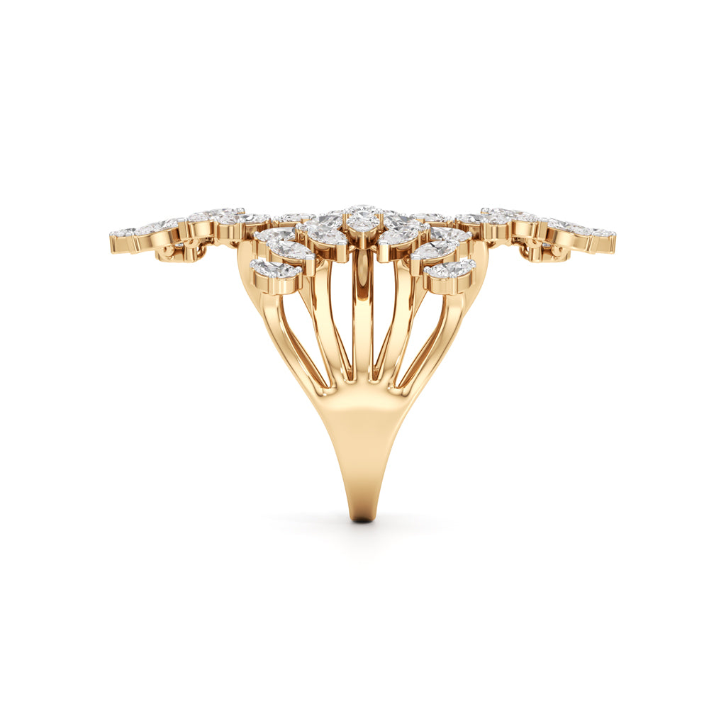Whispering Leaves Diamond Statement Ring