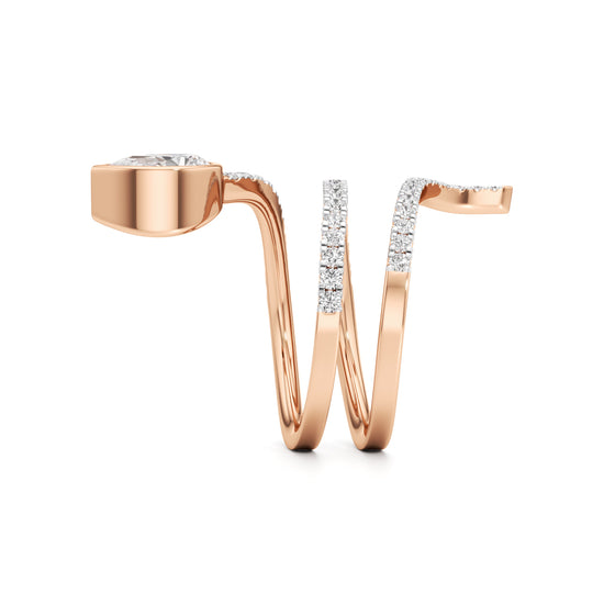 Dancing Pear Diamond Helix Ring