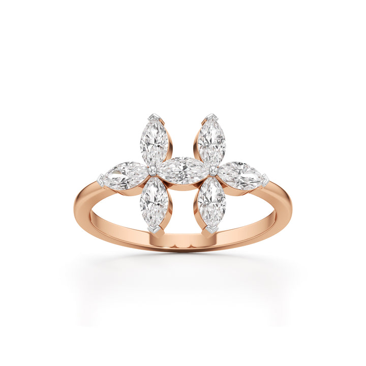Dual Blossom Diamond Ring