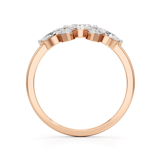 Dual Blossom Diamond Ring