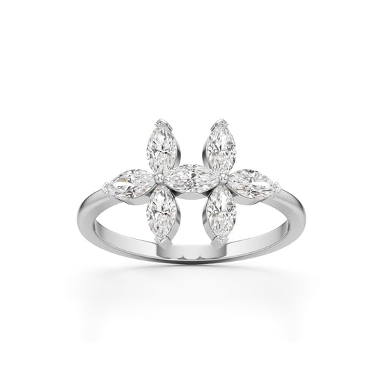 Dual Blossom Diamond Ring