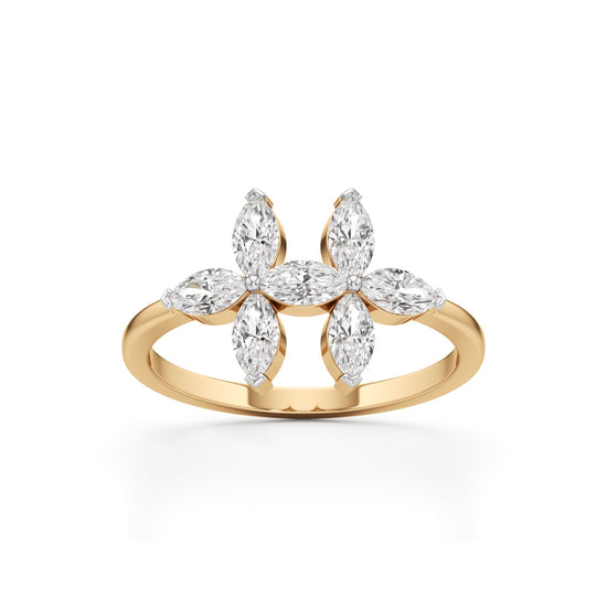 Dual Blossom Diamond Ring