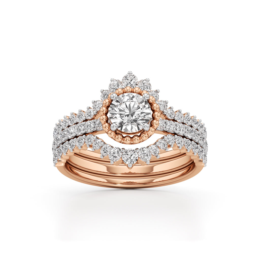 Starlight Crown Diamond Wedding Set
