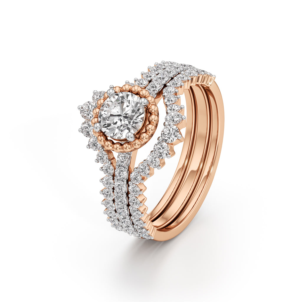 Starlight Crown Diamond Wedding Set