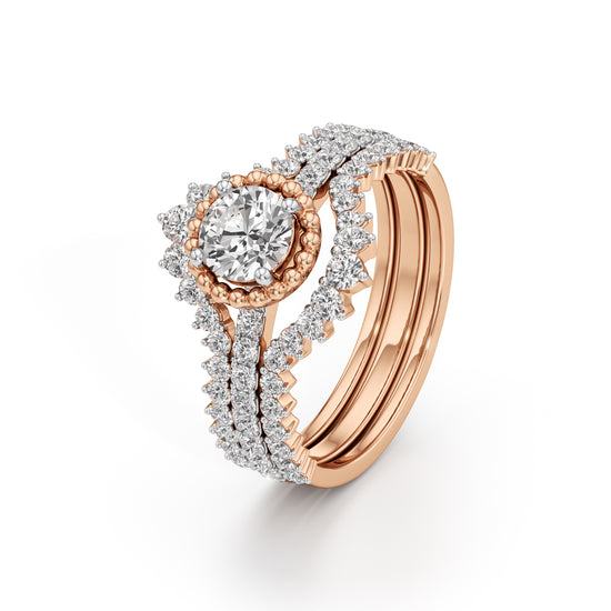 Starlight Crown Diamond Wedding Set