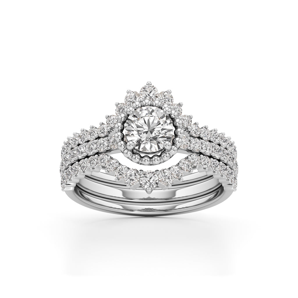Starlight Crown Diamond Wedding Set