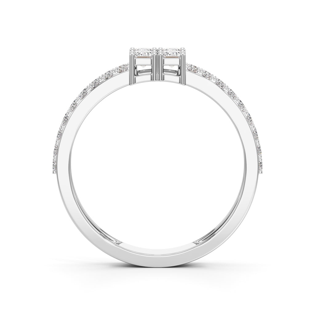 Radiant Quad Diamond Split Shank Ring