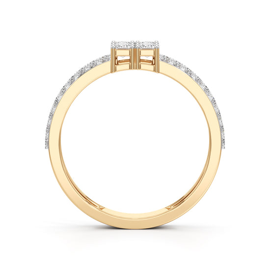 Radiant Quad Diamond Split Shank Ring
