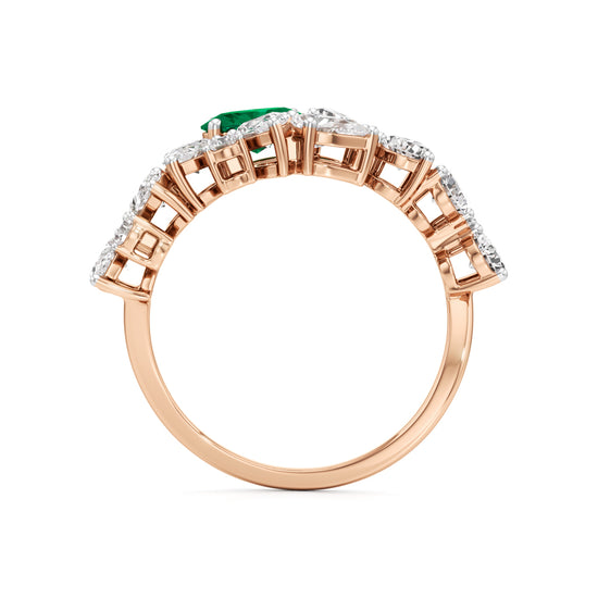 Secret Garden Emerald  Diamond Ring