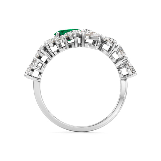 Secret Garden Emerald  Diamond Ring