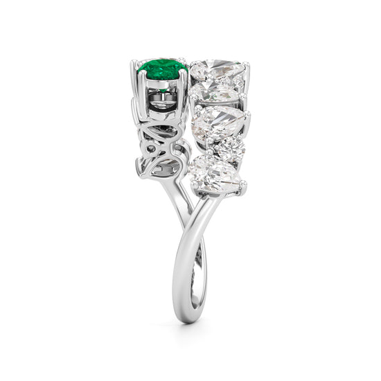 Secret Garden Emerald  Diamond Ring