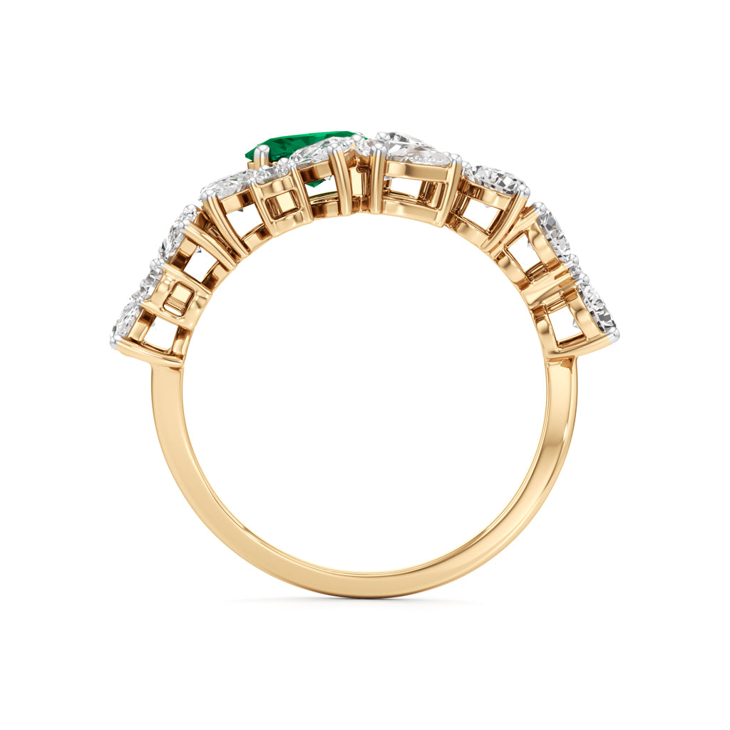 Secret Garden Emerald  Diamond Ring