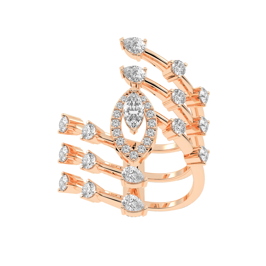 Twirlshine Marquise Spiral Gold Ring
