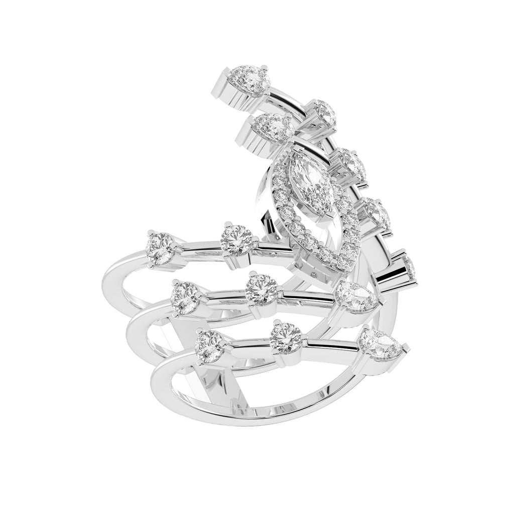 Twirlshine Marquise Spiral Gold Ring