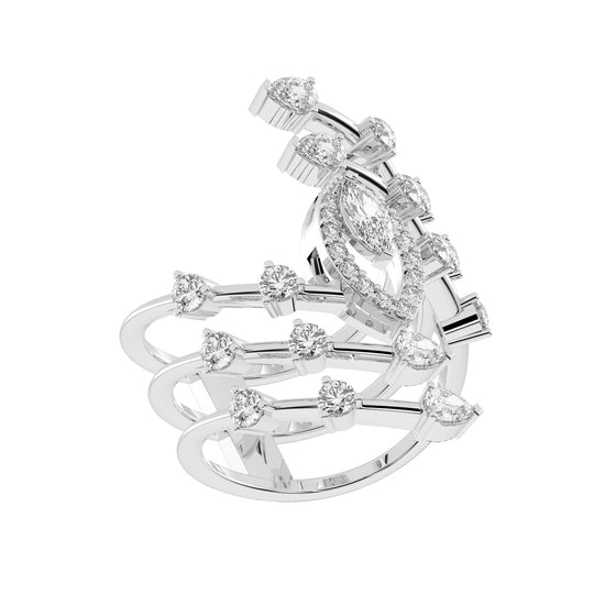Twirlshine Marquise Spiral Gold Ring