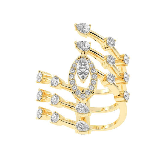 Twirlshine Marquise Spiral Gold Ring