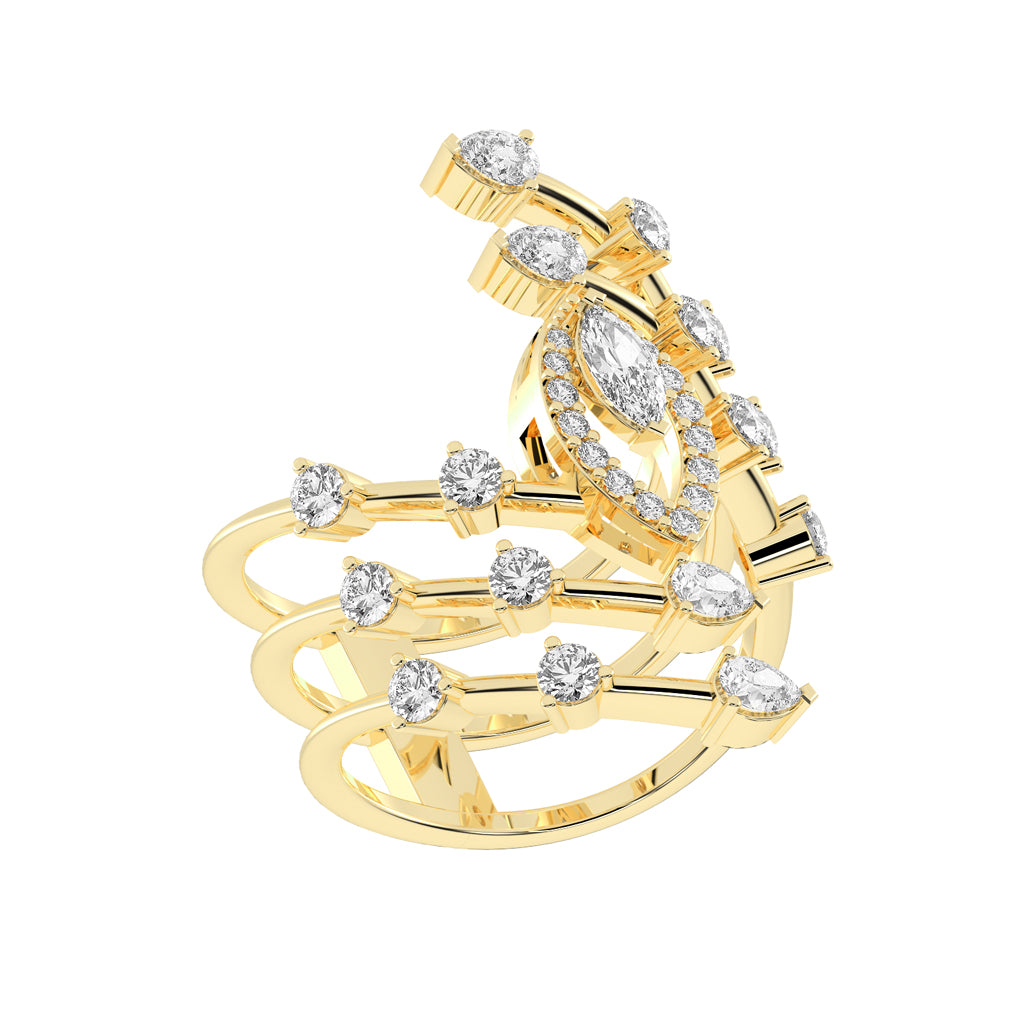 Twirlshine Marquise Spiral Gold Ring