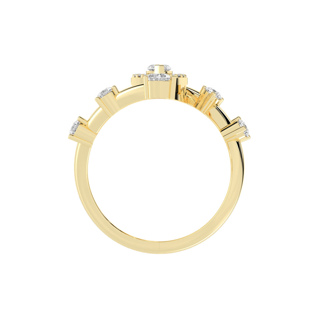 Twirlshine Marquise Spiral Gold Ring