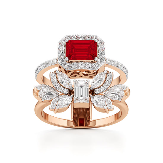 Crimson Bloom Luxe Ring