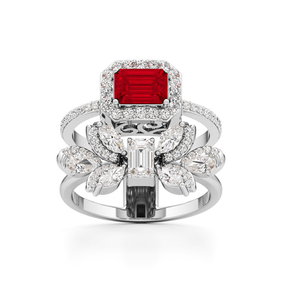 Crimson Bloom Luxe Ring