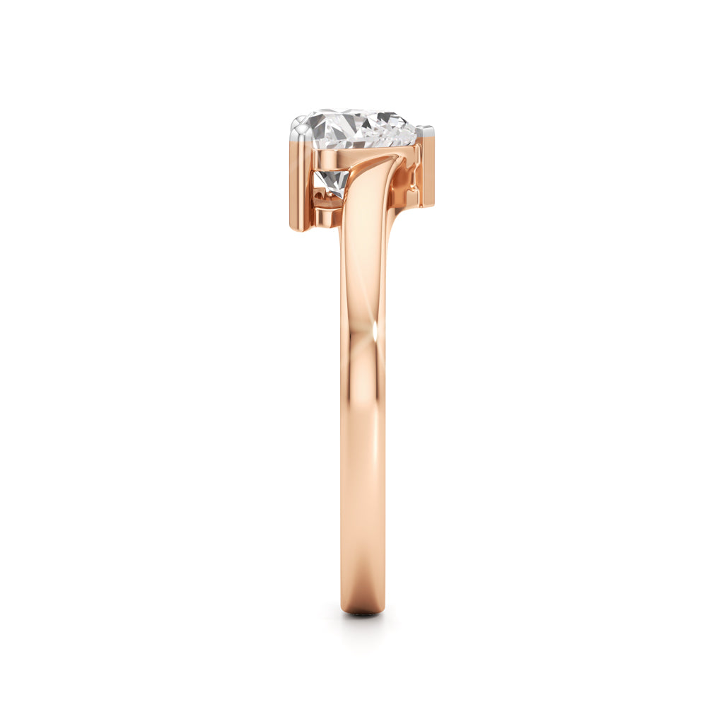Pure Devotion Heart-Shaped Diamond Ring with Sleek Band Design
