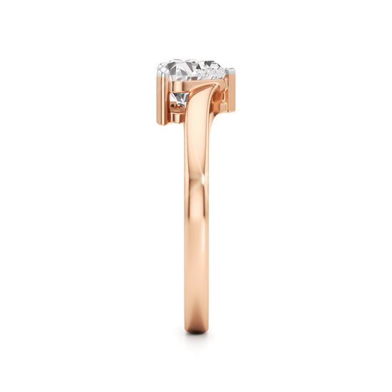 Pure Devotion Heart-Shaped Diamond Ring with Sleek Band Design