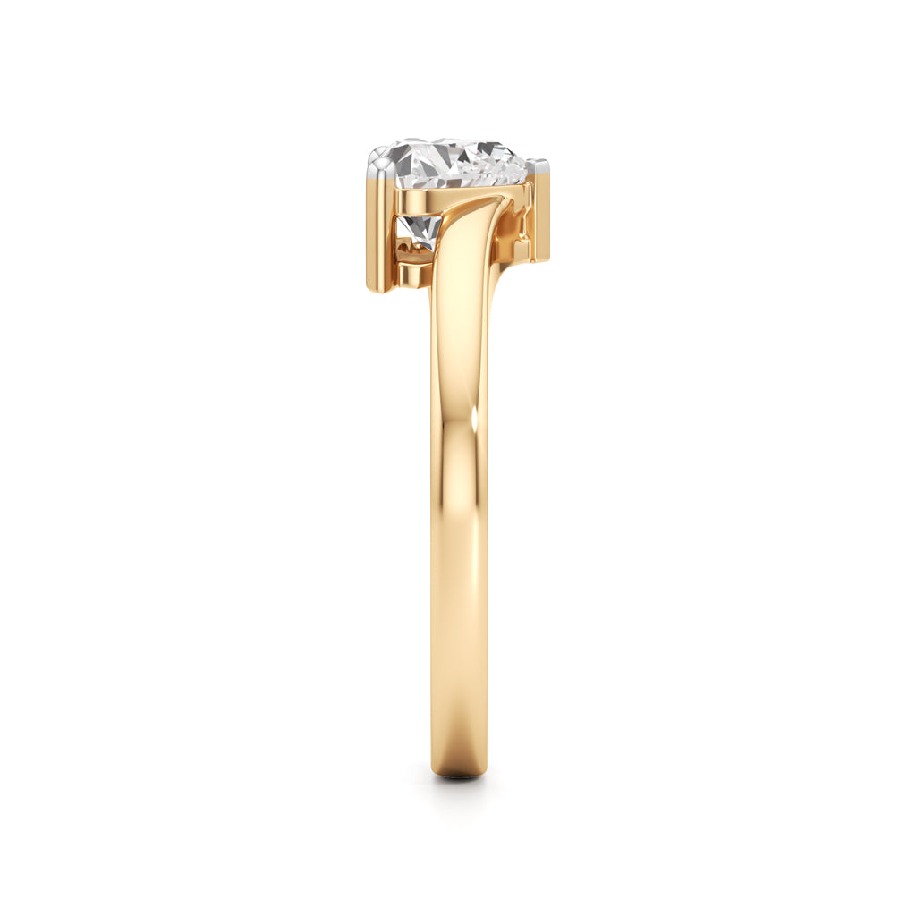 Pure Devotion Heart-Shaped Diamond Ring with Sleek Band Design