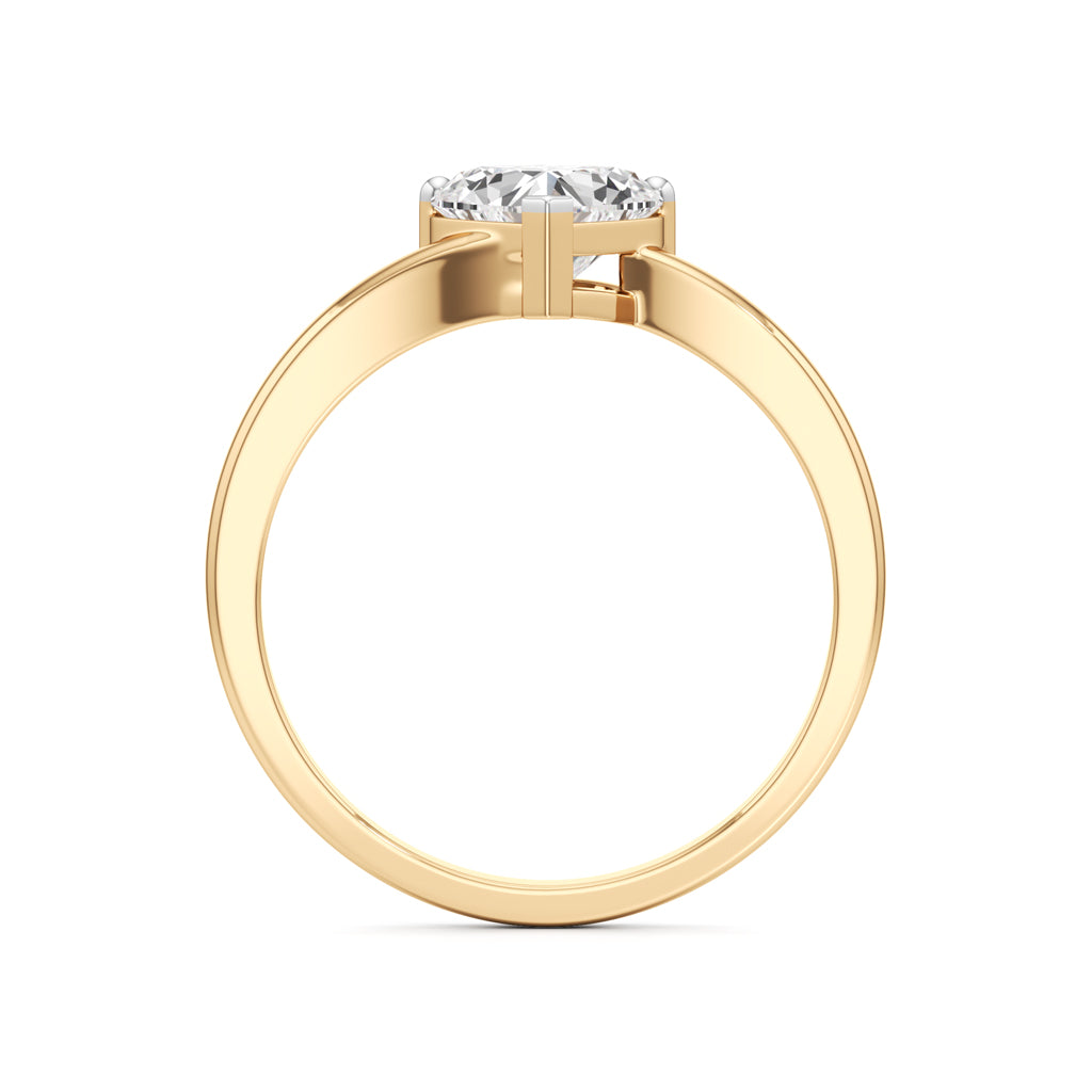 Pure Devotion Heart-Shaped Diamond Ring with Sleek Band Design