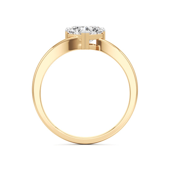 Pure Devotion Heart-Shaped Diamond Ring with Sleek Band Design