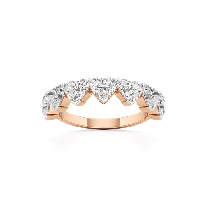 Row of Hearts Diamond Band
