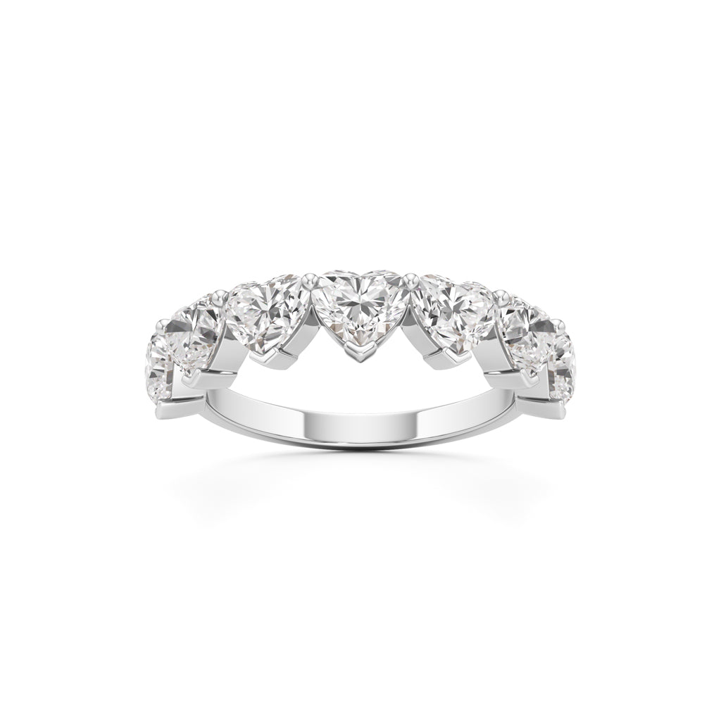 Row of Hearts Diamond Band