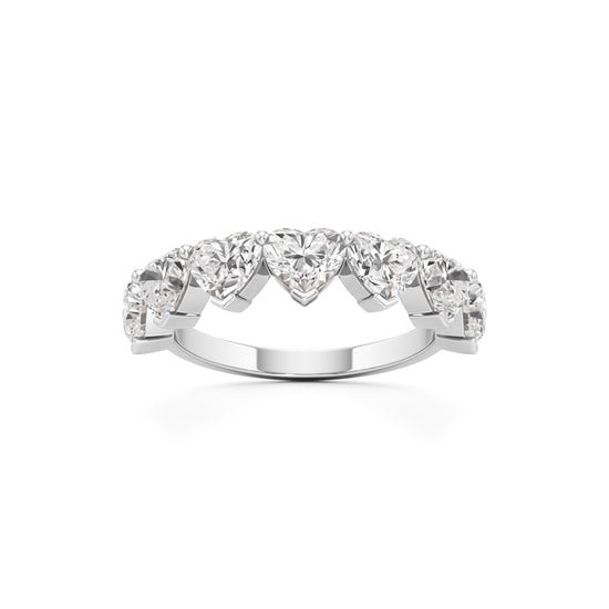 Row of Hearts Diamond Band