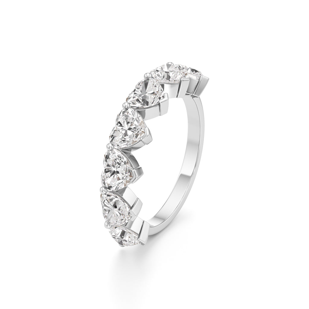 Row of Hearts Diamond Band