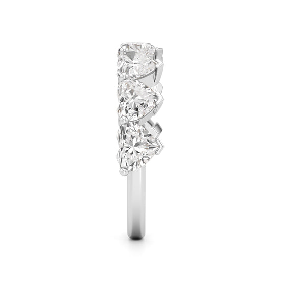 Row of Hearts Diamond Band