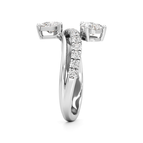 Luminescent Pear & Pave Diamond Wrap Ring
