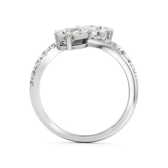 Luminescent Pear & Pave Diamond Wrap Ring