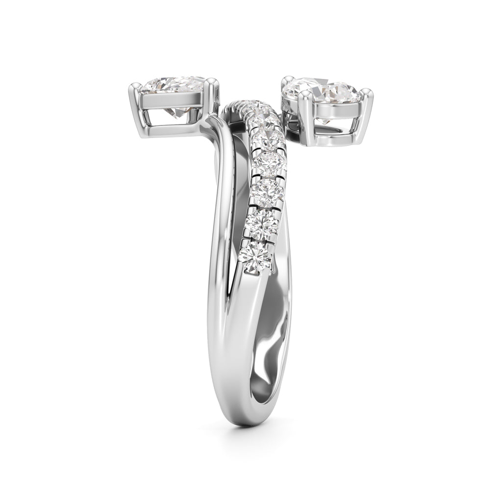 Luminescent Pear  Pave Diamond Wrap Ring