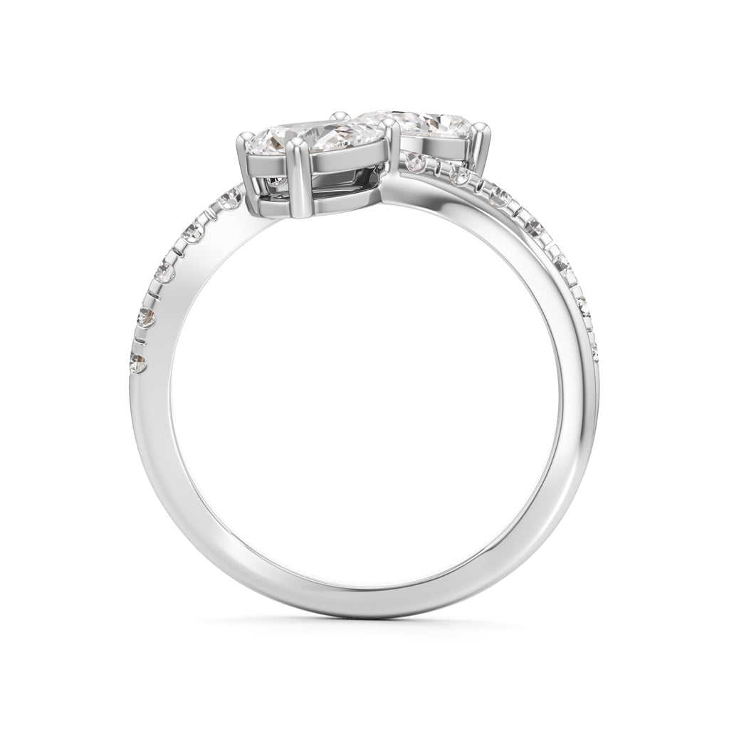 Luminescent Pear  Pave Diamond Wrap Ring