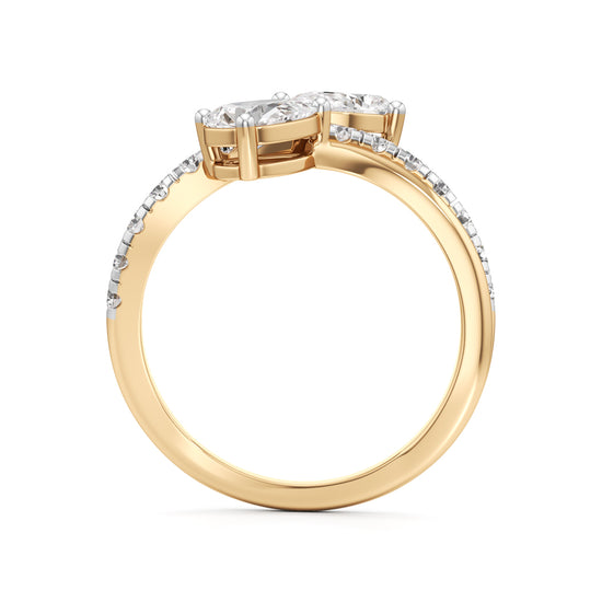Luminescent Pear & Pave Diamond Wrap Ring
