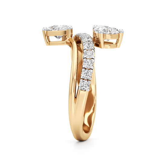 Luminescent Pear  Pave Diamond Wrap Ring
