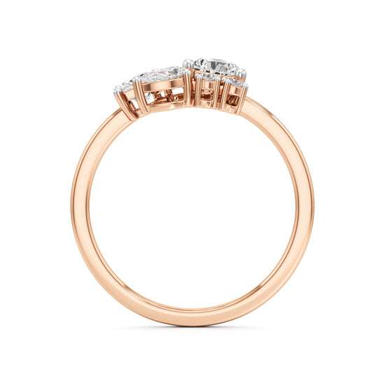 Asymmetrical Diamond Cluster Cocktail Ring