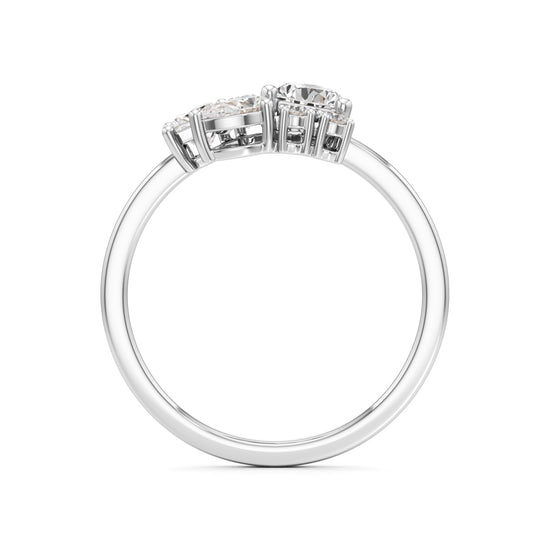 Asymmetrical Diamond Cluster Cocktail Ring