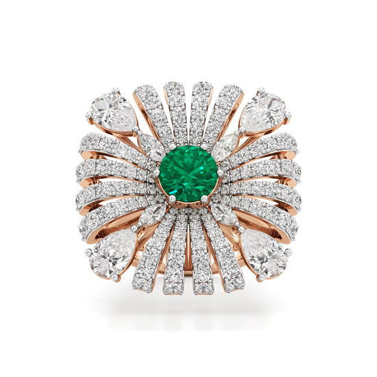 Grand Petal Diamond Ring