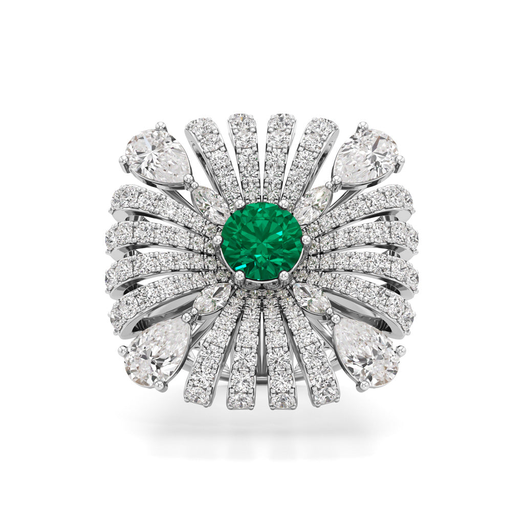 Grand Petal Diamond Ring