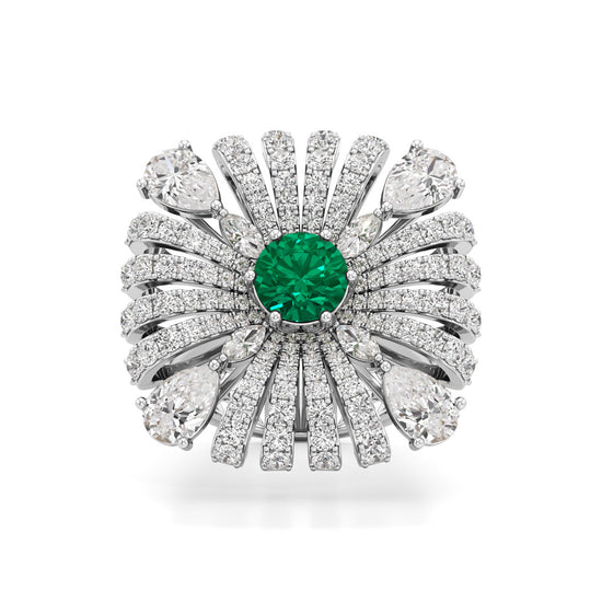 Grand Petal Diamond Ring