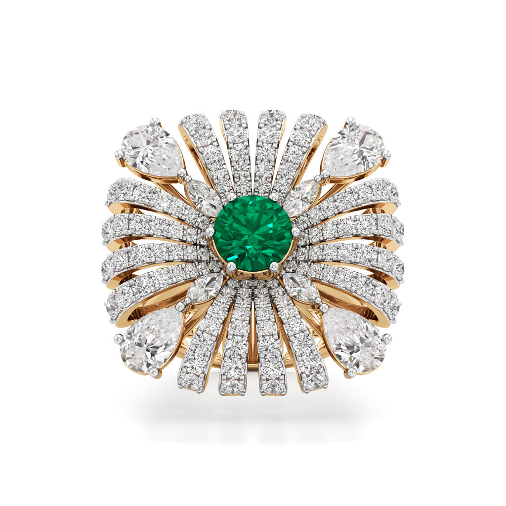 Grand Petal Diamond Ring