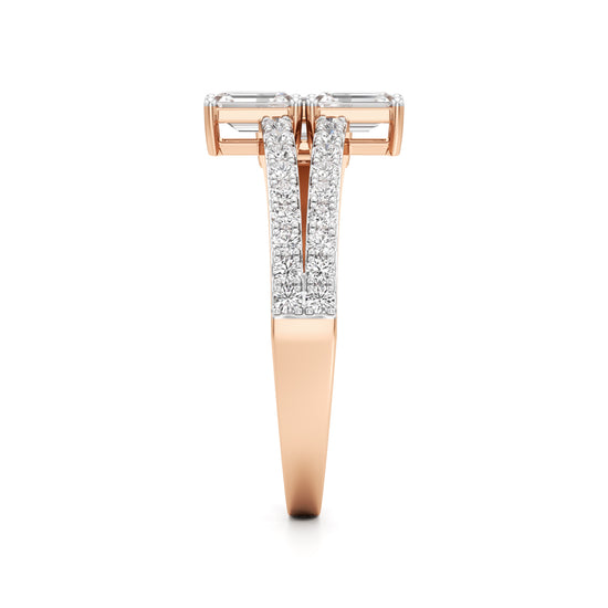 Modern Trinity Diamond Bypass Ring